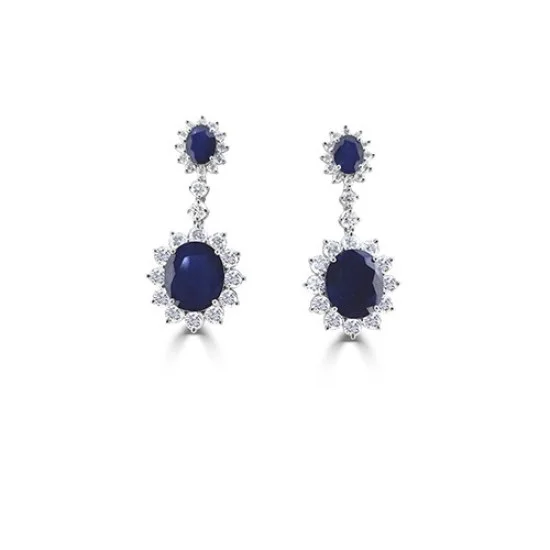 Diamond and sapphire earrings sale
